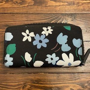 Kate Spade Jae Bold Blooms Large Continental Wallet Clutch Black Mult
